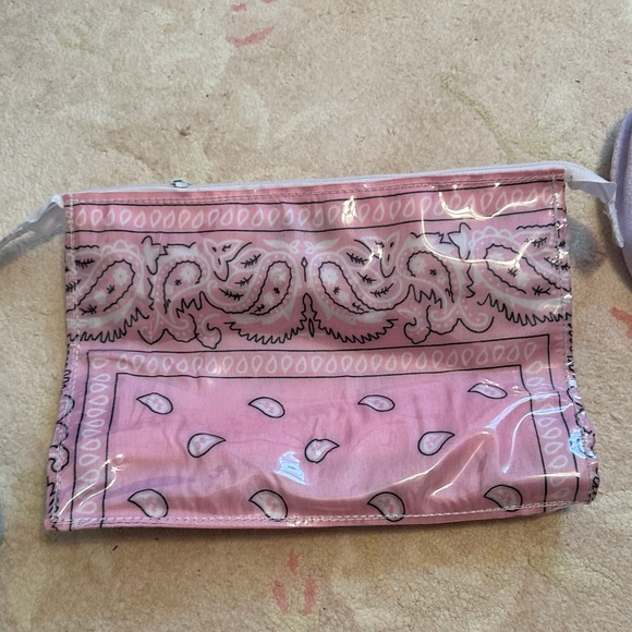 Bits And Pieces Handbags - Pink Paisley Bandana Print Pouch